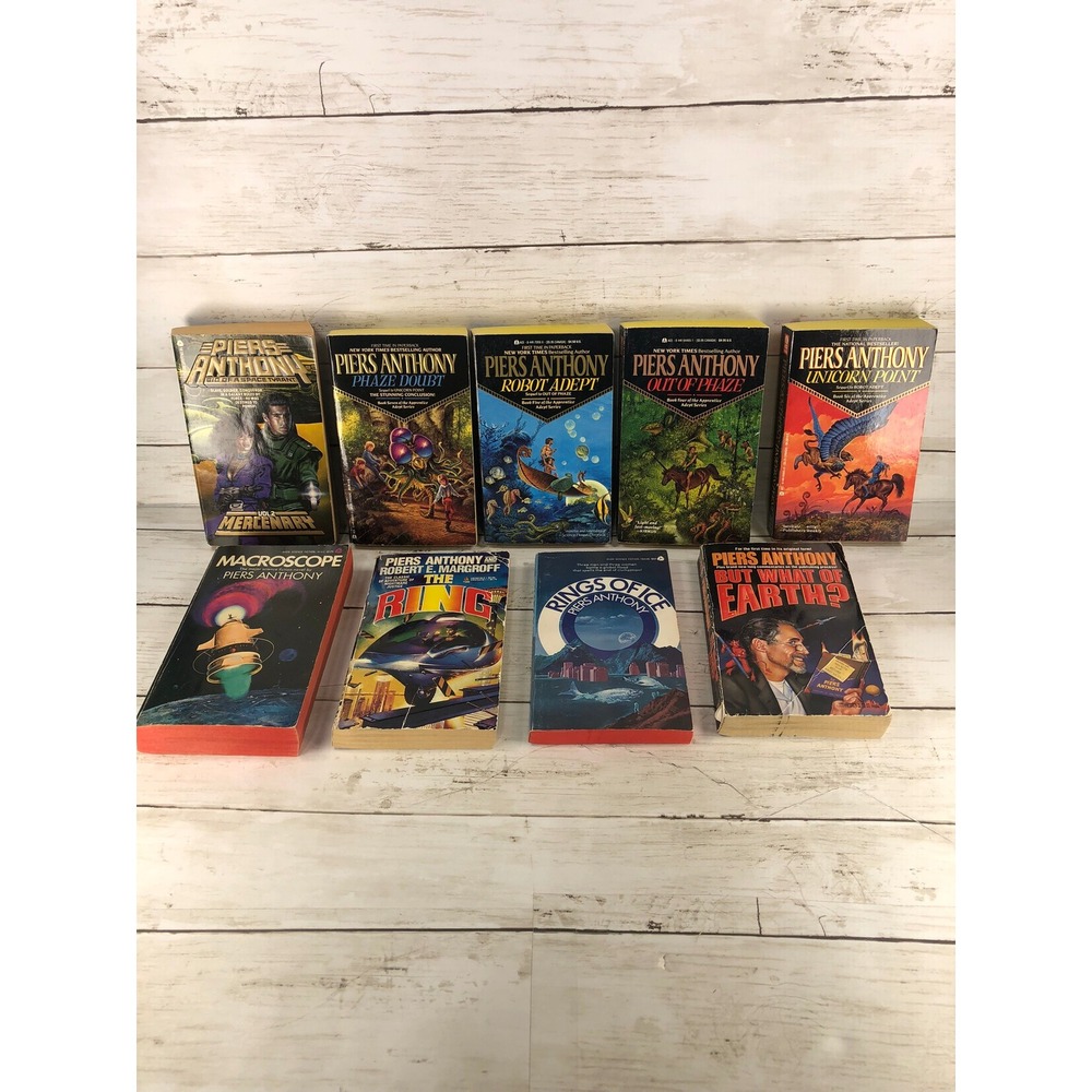 Piers Anthony Vintage Sci-Fi Fantasy Paperback Book Lot of 9 Apprentice Adept